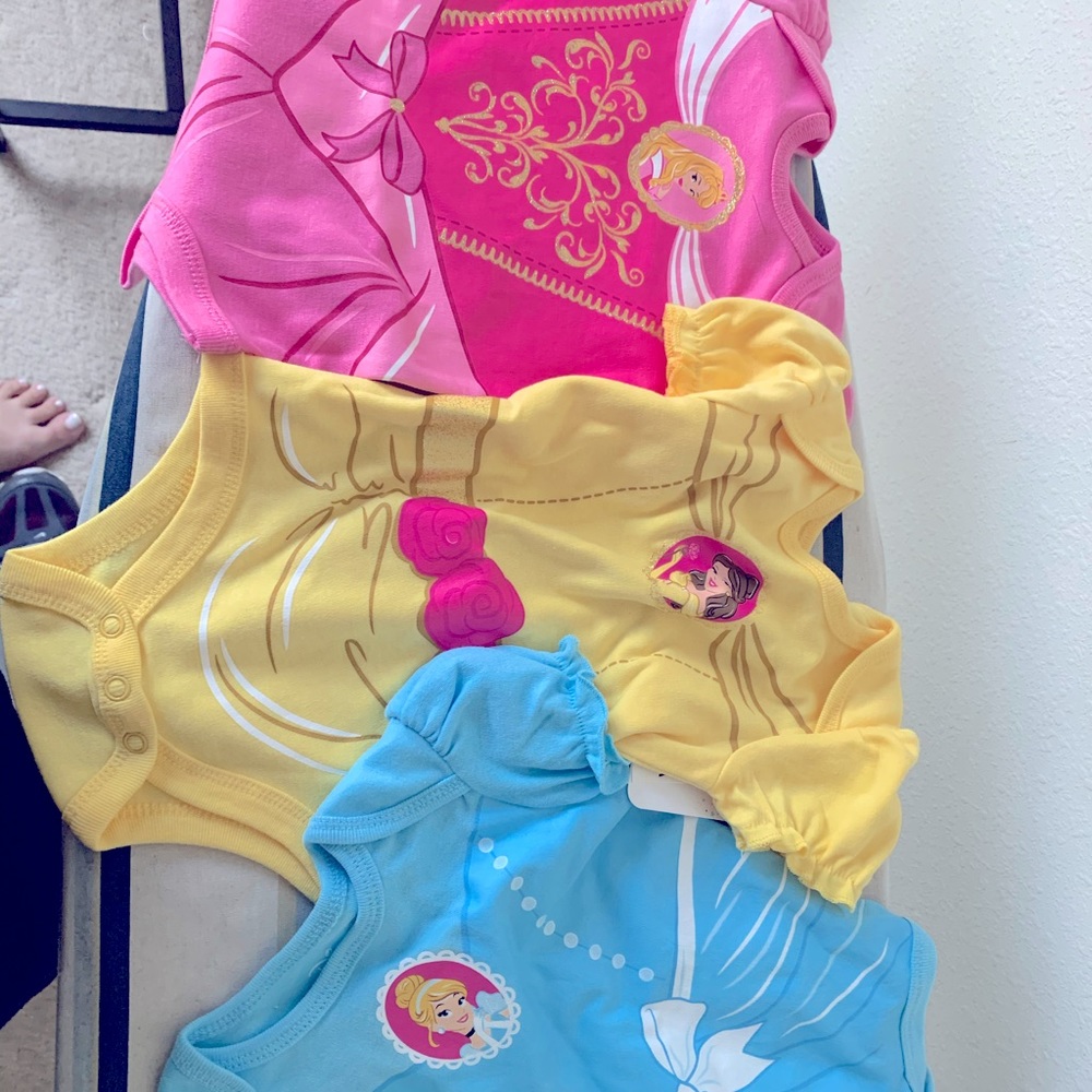 3-6ms Disney princess onsies NWT